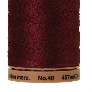 Mettler Threads 9135-0109 Silk-Finish 40wt Cotton 500yd Thread Bordeaux Red