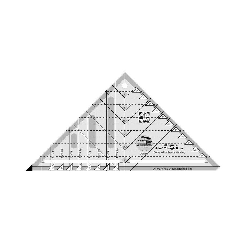 Creative Grids Half-Square 4-in-1 Triangle Quilt Ruler CGRBH1