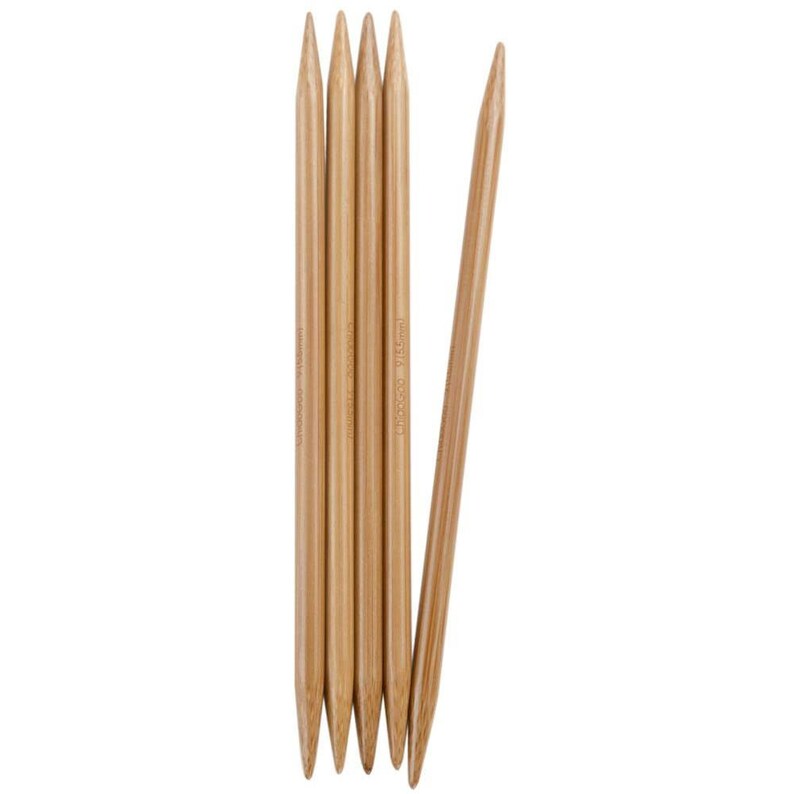 ChiaoGoo 6-Inch Double Point Bamboo Knitting Needles - US Size 2 (2.75mm) Natural Wood