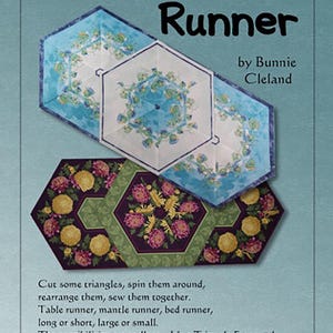 Triangle Frenzy Runner Quilt Pattern by Bunnie Cleland of Artistically Engineered Designs