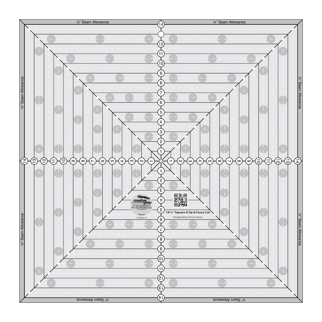 Creative Grids 14-1/2 X 14-1/2-inch Square It up and Fussy Cut Quilt ...