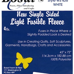 Single-Sided Light Fusible Fleece 45-Inches x 72-Inches by Bosal Foam and Fiber