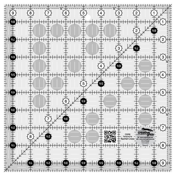 Creative Grids 9-1/2-inch Square Quilt Ruler CGR9 