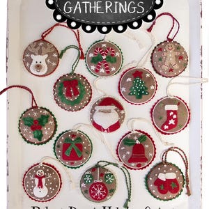Bakers Dozen Holiday Ornies Applique and Embroidery Pattern by Lisa Bongean of Primitive Gatherings