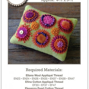 Circle Play Pincushion - Applique, Embroidery, and Sewing Pattern by Sue Spargo of Folk Art Quilts