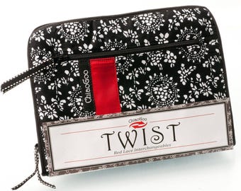 ChiaoGoo TWIST 4-Inch Stainless Steel Red Lace Interchangeable Knitting Needles - Complete Set