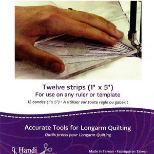 Handi Grip Adhesive Strips: 12 Clear 1-Inch x 5-Inch Strips for Use on Any Ruler or Template