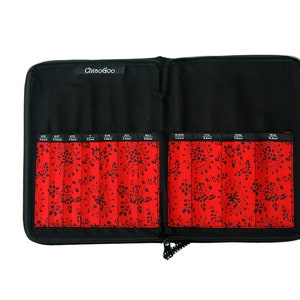 ChiaoGoo Tunisian IC Hook Case Red Floral Nylon