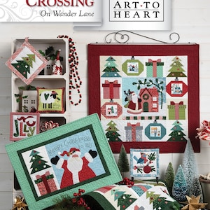 Mistletoe Crossing on Wander Lane Quilt Pattern (December - Block 12) by Nancy Halvorsen of Art to Heart