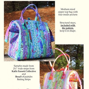 Katahdin Tote Sewing Pattern with Two Bag Stays by Carol McLeod of Aunties Two