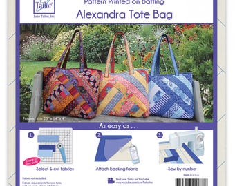 Quilt As You Go Tote Bag Alexandra Design Pattern from June Tailor Inc