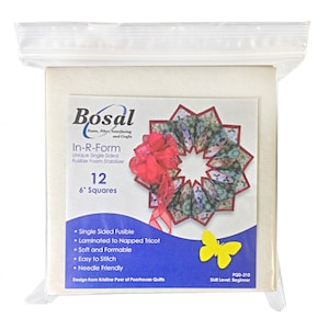 In-R-Form Plus Single-Sided Fusible Stabilizer 6-Inches x 6-Inches 12-Pack by Bosal Foam and Fiber