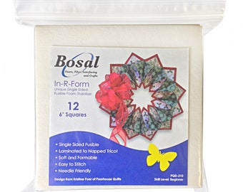 In-R-Form Plus Single-Sided Fusible Stabilizer 6-Inches x 6-Inches 12-Pack by Bosal Foam and Fiber