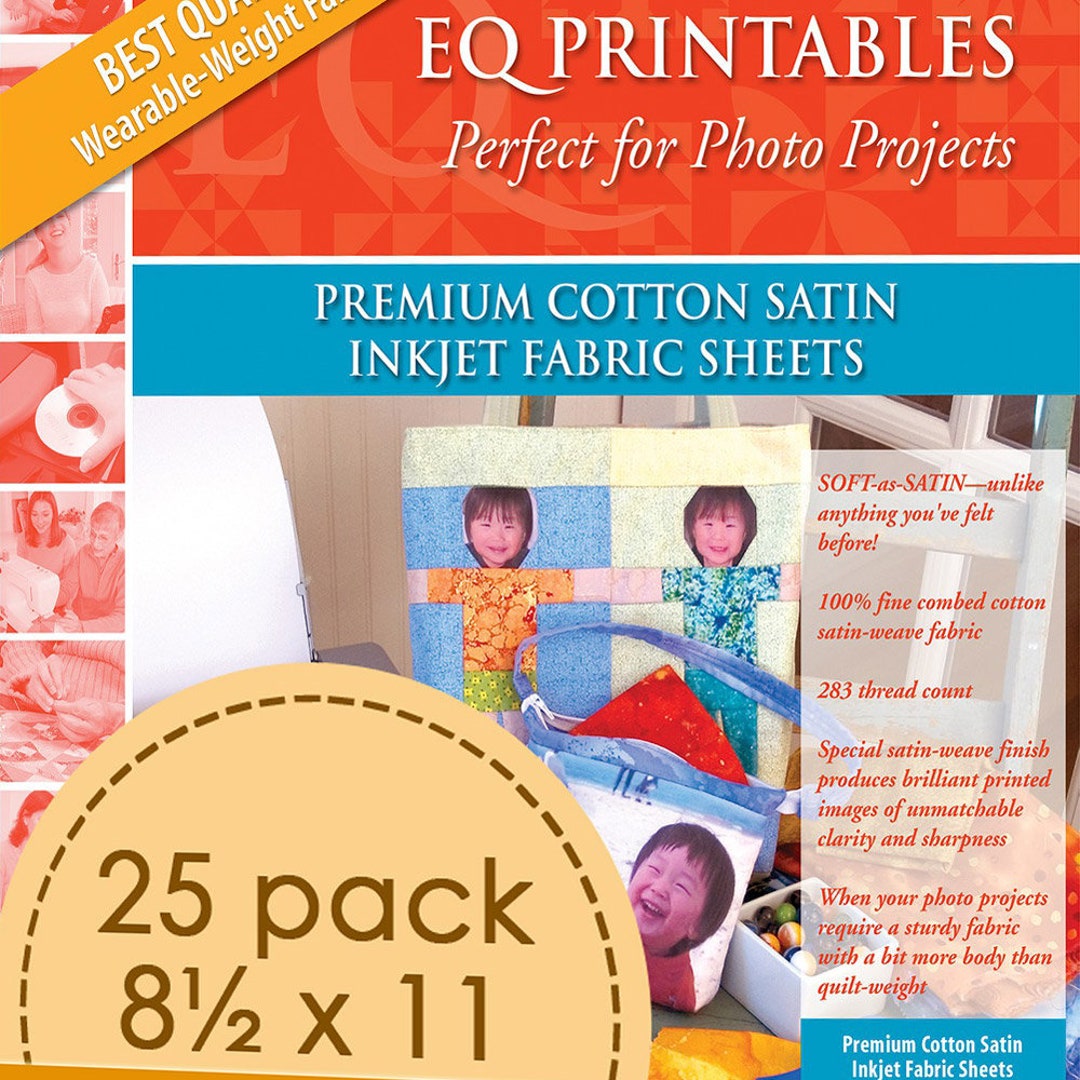 Electric Quilt EQ Printables Premium Cotton Satin Inkjet 25 Fabric ...
