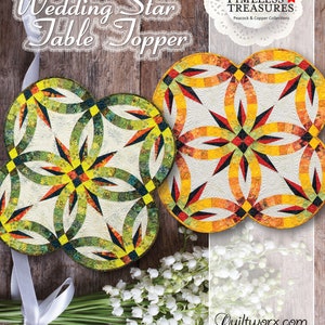 Wedding Star Table Topper Foundation Paper Pieced Quilt Pattern by Judy Niemeyer of Quiltworx