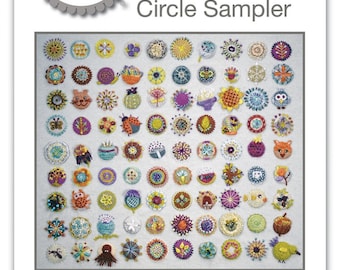 Toned Down Circle Sampler - Applique, Embroidery, and Sewing Pattern by Sue Spargo of Folk Art Quilts