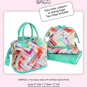 Mini Poppins Bag Sewing Pattern with Two Bag Stays by Carol McLeod of Aunties Two