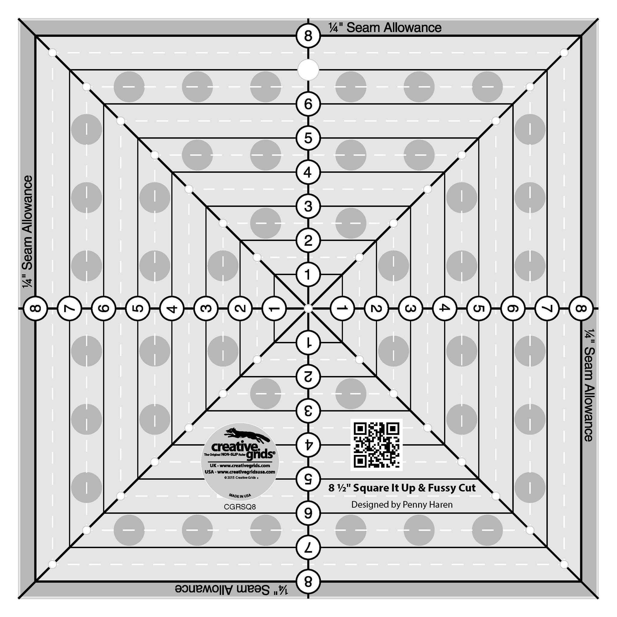 Creative Grids Stripology Squared Quilt Ruler (CGRGE2) 