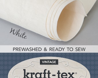 Kraft-Tex Roll, Vintage White Prewashed, 18.5 Inches x 28.5 Inches