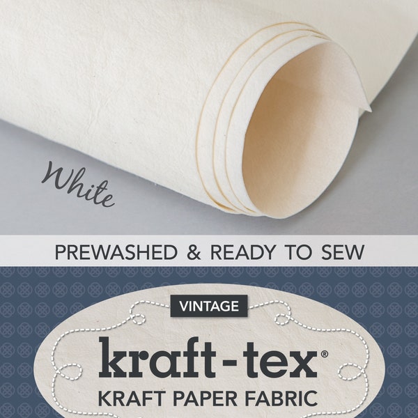 Kraft-Tex Roll, Vintage White Prewashed, 18.5 Inches x 28.5 Inches