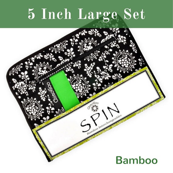 ChiaoGoo SPIN 5 inch Bamboo Large (US 9 - US 15) Interchangeable Knitting  Set