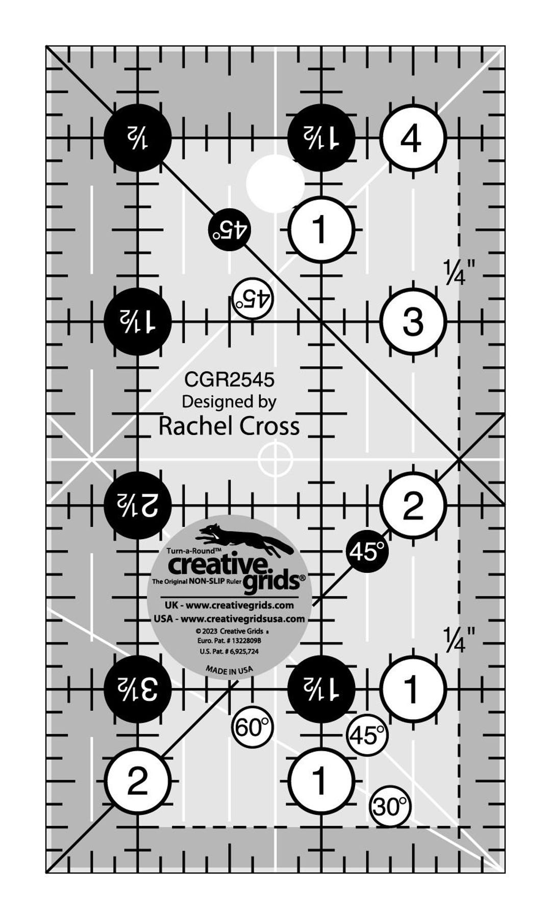 Printable Craft Ruler Grid Creative Grids Quilt Ruler 2-1/2in X 4-1/2in (CGR2545) - Etsy