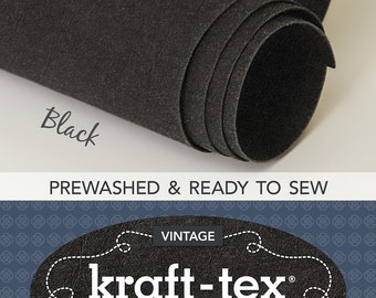 Kraft-Tex Roll, Vintage Black Prewashed, 18.5 Inches x 28.5 Inches