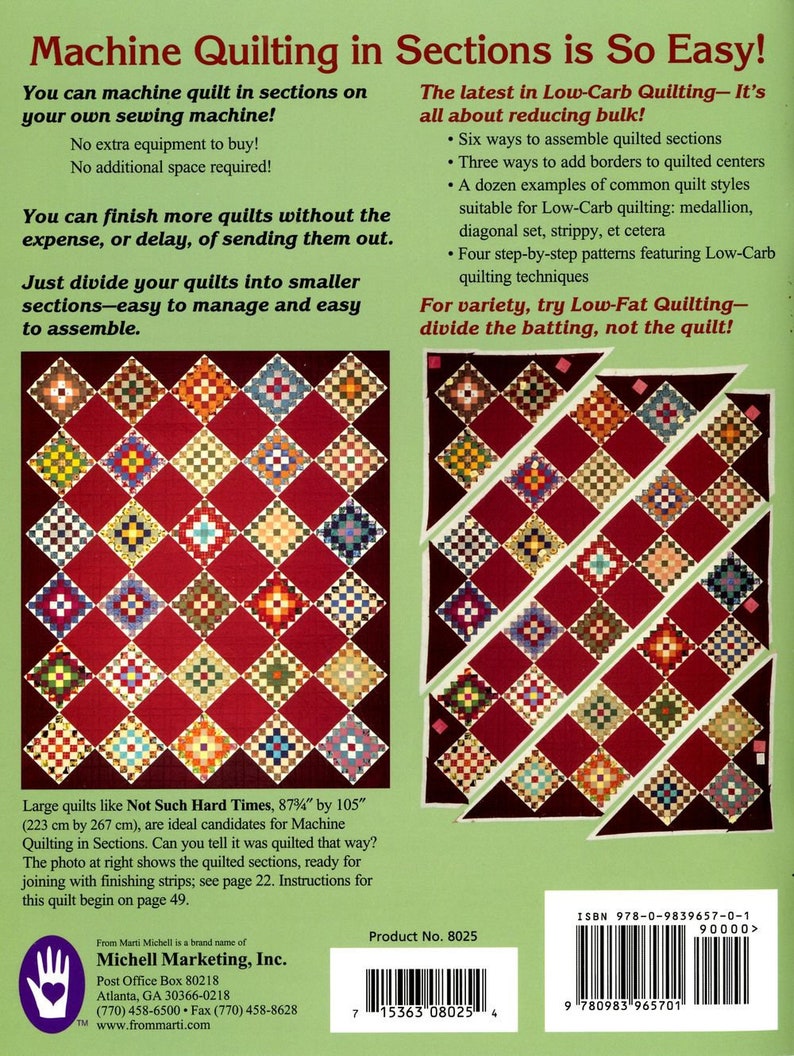 Machine Quilting in Sections Etsy Australia