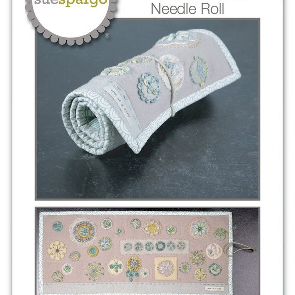 Tranquil Garden Needle Roll - Applique, Embroidery, and Sewing Pattern by Sue Spargo of Folk Art Quilts