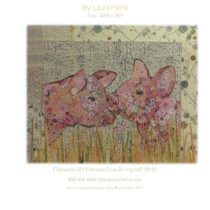 Lola And Olive Fused Fabric Collage Quilt Pattern by Laura Heine of Fiberworks