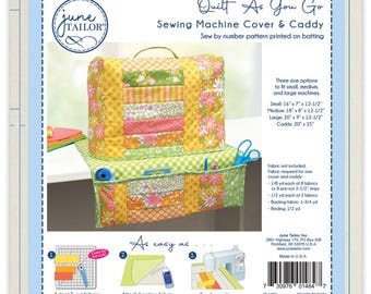 Quilt As You Go Sewing Machine Cover & Caddy Pattern on Pre-Printed Batting by June Tailor