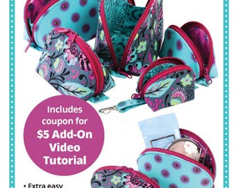 Clam Up Zippered Pouches Sewing Pattern by Annie Unrein for ByAnnie