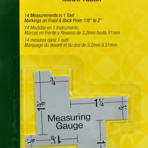 Dritz Quilting Measuring Gauge: 14 Measurements In 1 Tool from 1/8 Inch To 1-3/4 Inches