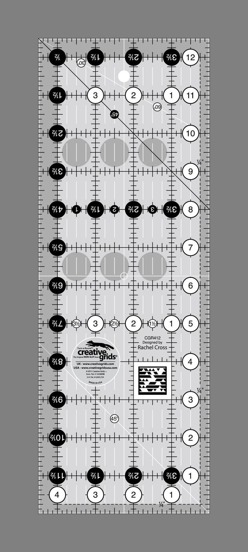 Creative Grids 4-12-Inch X 12-12-Inch Quilt Ruler CGR412