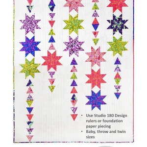 Starfall Quilt Pattern in Baby, Throw, and Twin Sizes