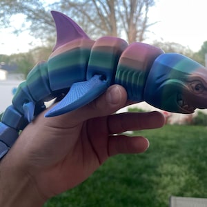 3d Printed Articulated Flexi Great White Shark High Quality Fidget Figurine Sensory Desk Toy