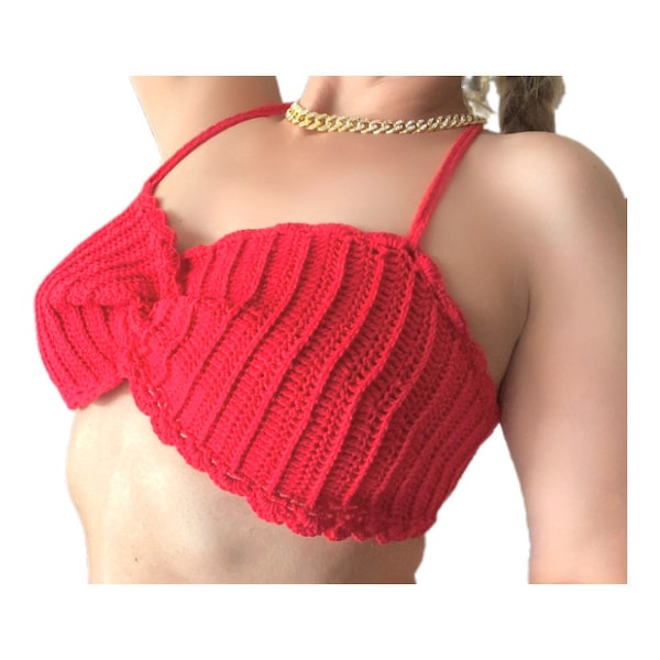 Crop Top Bikini Swimsuit Handmade With Sport cotton All colours ans sizes