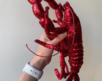 Crochet King Lobster Wall Art – Luxury Seafood Decor for Home, Studio or Restaurant