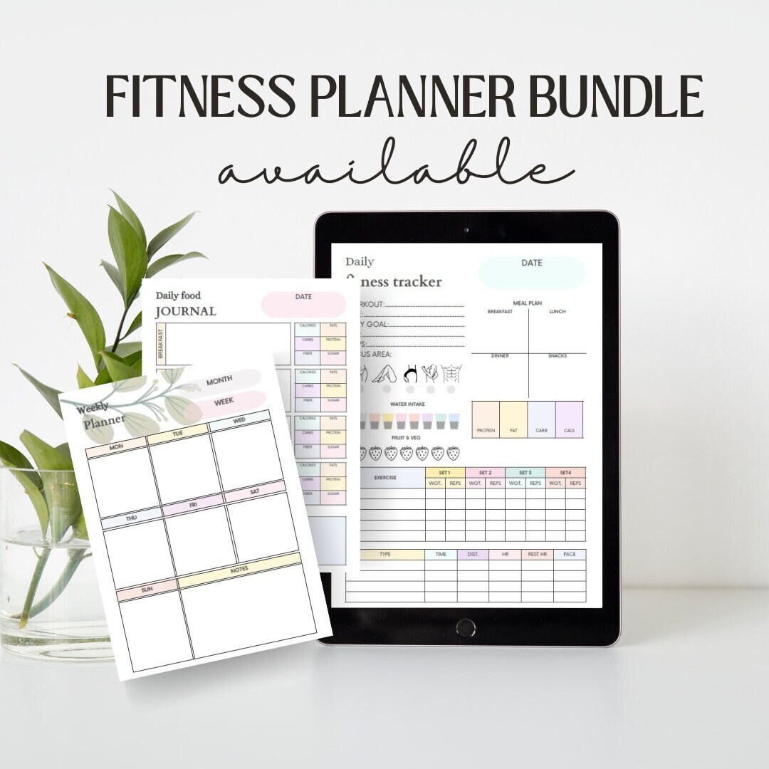Printable Fitness Planner Digital Workout Planner Printable Weight Loss ...