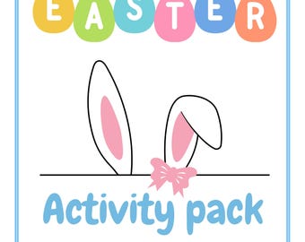 Paquete de actividades de Pascua para niños, páginas para colorear y juegos (descarga digital)