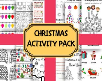 Paquete de actividades navideñas para niños, imprimibles navideños (descarga digital)