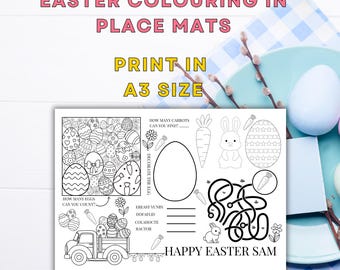 Mantel individual de Pascua, juego de fiesta infantil (descarga digital)