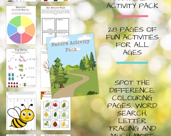 Paquete de actividades de naturaleza, juegos infantiles al aire libre, preescolar (descarga digital)