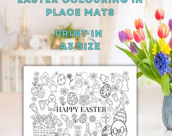 Manteles individuales de Pascua para colorear, actividad infantil (imprimible)