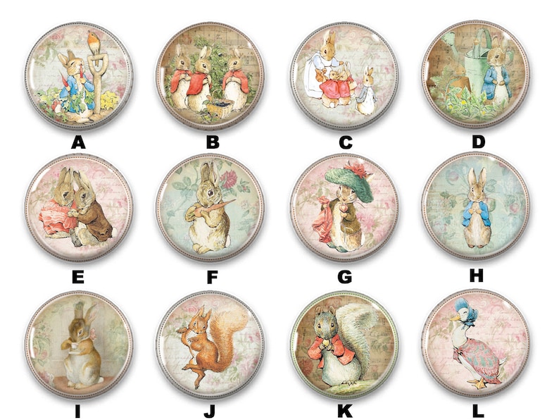 Vintage Peter Rabbit Coaster Set, Button Drink Coasters, Coasters ...