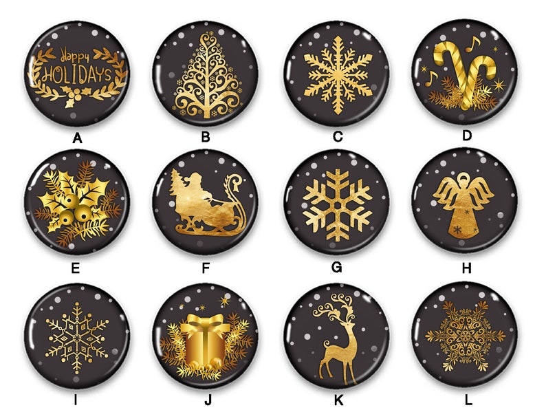Classy Gold and Black Christmas Drink Coasters Coasters Etsy