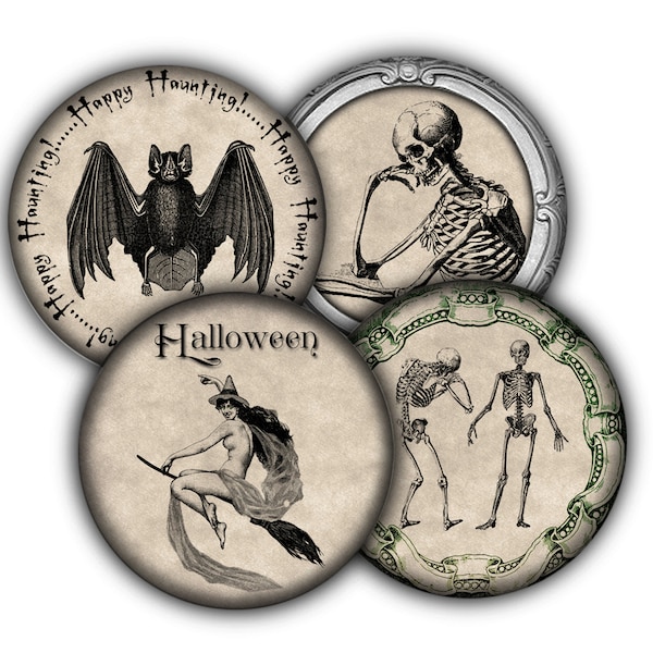 Vintage Halloween Coasters, Halloween, Goth, Drink Coasters, Coasters, Tableware, Barware, Halloween Decor