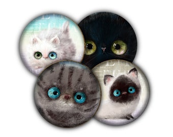 Sweet Kitten Coaster Set, Drink Coasters, Coasters, Tableware, Barware, Cat Lovers Gift, Cat Decor, Kitten Coasters,
