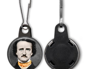 Cool Edgar Allan Poe Zipper Pull pour veste, tirette pour sac à main, décoration d'Halloween, charme de globe oculaire