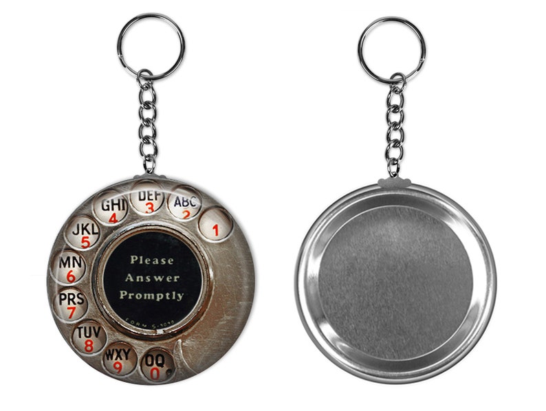 Vintage Phone Dial Keychain, Key Keeper, Key Fob, Car Keychain, Party Favors, Men's Keychain, Women's Keychain, Vintage Telephone image 2